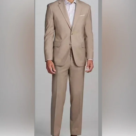 NWT JOSEPH A. BANK Sand Suit 40R Jacket/34W Pants Cotton Blend Preppy Classic